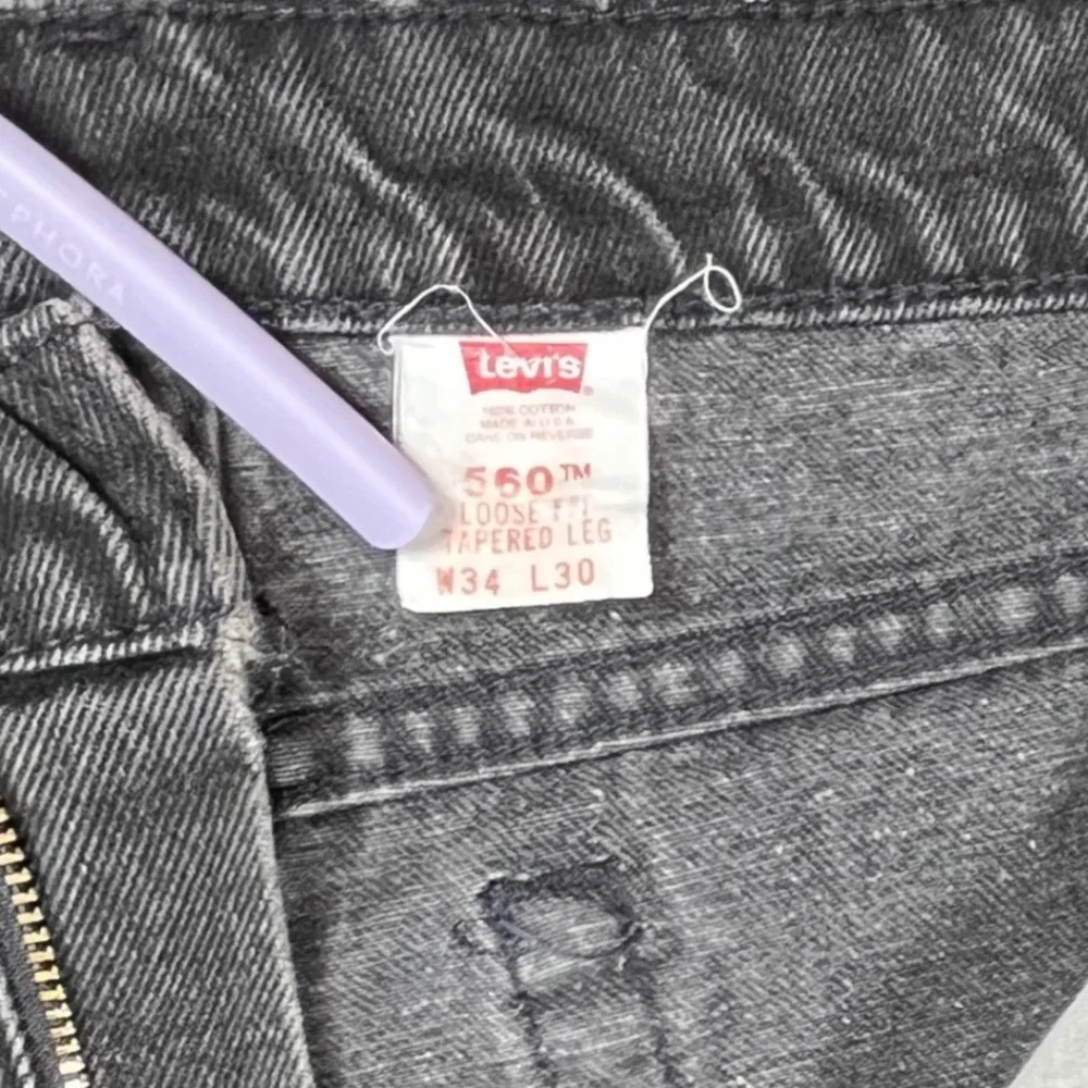 Vtg Levi's 560 Loose Fit Tapered Leg Jeans Mens 32x30 (Tag 34x30) Black‎ 90s USA
